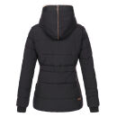Marikoo Nekoo warm gefütterte Damen Winter Jacke mit Kunstfell B658 Schwarz Größe L - Gr. 40