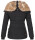 Marikoo Nekoo warm gefütterte Damen Winter Jacke mit Kunstfell B658 Schwarz Größe L - Gr. 40