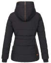 Marikoo Nekoo warm gefütterte Damen Winter Jacke mit Kunstfell B658 Schwarz Größe XL - Gr. 42