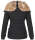 Marikoo Nekoo warm gefütterte Damen Winter Jacke mit Kunstfell B658 Schwarz Größe XXL - Gr. 44