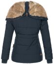 Marikoo Nekoo warm gefütterte Damen Winter Jacke mit Kunstfell B658 Navy Größe XS - Gr. 34