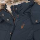 Marikoo Nekoo warm gefütterte Damen Winter Jacke mit Kunstfell B658 Navy Größe S - Gr. 36
