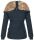 Marikoo Nekoo warm gefütterte Damen Winter Jacke mit Kunstfell B658 Navy Größe S - Gr. 36