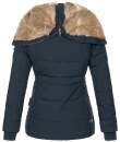 Marikoo Nekoo warm gefütterte Damen Winter Jacke mit Kunstfell B658 Navy Größe L - Gr. 40
