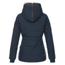 Marikoo Nekoo warm gefütterte Damen Winter Jacke mit Kunstfell B658 Navy Größe XXL - Gr. 44