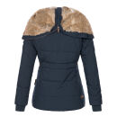 Marikoo Nekoo warm gefütterte Damen Winter Jacke mit Kunstfell B658 Navy Größe XXL - Gr. 44