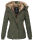 Marikoo Nekoo warm gefütterte Damen Winter Jacke mit Kunstfell B658 Olive Größe XS - Gr. 34