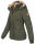 Marikoo Nekoo warm gefütterte Damen Winter Jacke mit Kunstfell B658 Olive Größe XS - Gr. 34