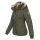 Marikoo Nekoo warm gefütterte Damen Winter Jacke mit Kunstfell B658 Olive Größe S - Gr. 36