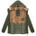 Marikoo Nekoo warm gefütterte Damen Winter Jacke mit Kunstfell B658 Olive Größe S - Gr. 36