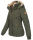 Marikoo Nekoo warm gefütterte Damen Winter Jacke mit Kunstfell B658 Olive Größe XXL - Gr. 44