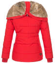 Marikoo Nekoo warm gefütterte Damen Winter Jacke mit Kunstfell B658 Rot Größe XS - Gr. 34