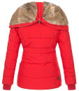Marikoo Nekoo warm gefütterte Damen Winter Jacke mit Kunstfell B658 Rot Größe XS - Gr. 34