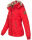 Marikoo Nekoo warm gefütterte Damen Winter Jacke mit Kunstfell B658 Rot Größe XS - Gr. 34