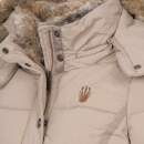 Marikoo Nekoo warm gefütterte Damen Winter Jacke mit Kunstfell B658 Taupe Größe XS - Gr. 34