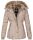 Marikoo Nekoo warm gefütterte Damen Winter Jacke mit Kunstfell B658 Taupe Größe XS - Gr. 34