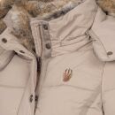 Marikoo Nekoo warm gefütterte Damen Winter Jacke mit Kunstfell B658 Taupe Größe S - Gr. 36