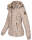 Marikoo Nekoo warm gefütterte Damen Winter Jacke mit Kunstfell B658 Taupe Größe S - Gr. 36