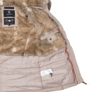 Marikoo Nekoo warm gefütterte Damen Winter Jacke mit Kunstfell B658 Taupe Größe M - Gr. 38