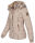 Marikoo Nekoo warm gefütterte Damen Winter Jacke mit Kunstfell B658 Taupe Größe L - Gr. 40