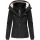 Marikoo Erdbeere Designer Damen Winter leicht gefüttert mit Kapuze B659 Schwarz Größe XS - Gr. 34