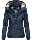 Marikoo Erdbeere Designer Damen Winter leicht gefüttert mit Kapuze B659 Navy Größe S - Gr. 36