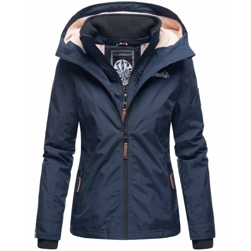 Marikoo Erdbeere Designer Damen Winter leicht gefüttert mit Kapuze B659 Navy Größe XL - Gr. 42
