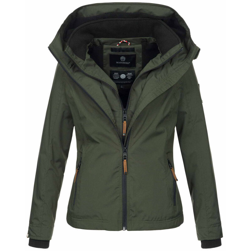 Marikoo Erdbeere Designer Damen Winter leicht gefüttert mit Kapuze B659 Olive Größe XXL - Gr. 44