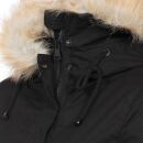 Navahoo warme Damen Winter Jacke lang mit Kunstfell B660 Schwarz Größe XS - Gr. 34