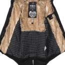 Navahoo warme Damen Winter Jacke lang mit Kunstfell B660 Schwarz Größe S - Gr. 36