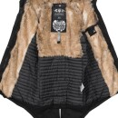 Navahoo warme Damen Winter Jacke lang mit Kunstfell B660 Schwarz Größe L - Gr. 40