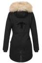 Navahoo warme Damen Winter Jacke lang mit Kunstfell B660 Schwarz Größe XXL - Gr. 44