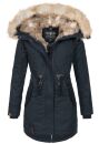 Navahoo warme Damen Winter Jacke lang mit Kunstfell B660...