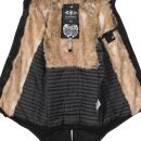 Navahoo warme Damen Winter Jacke lang mit Kunstfell B660 Navy Größe XS - Gr. 34