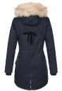 Navahoo warme Damen Winter Jacke lang mit Kunstfell B660 Navy Größe S - Gr. 36