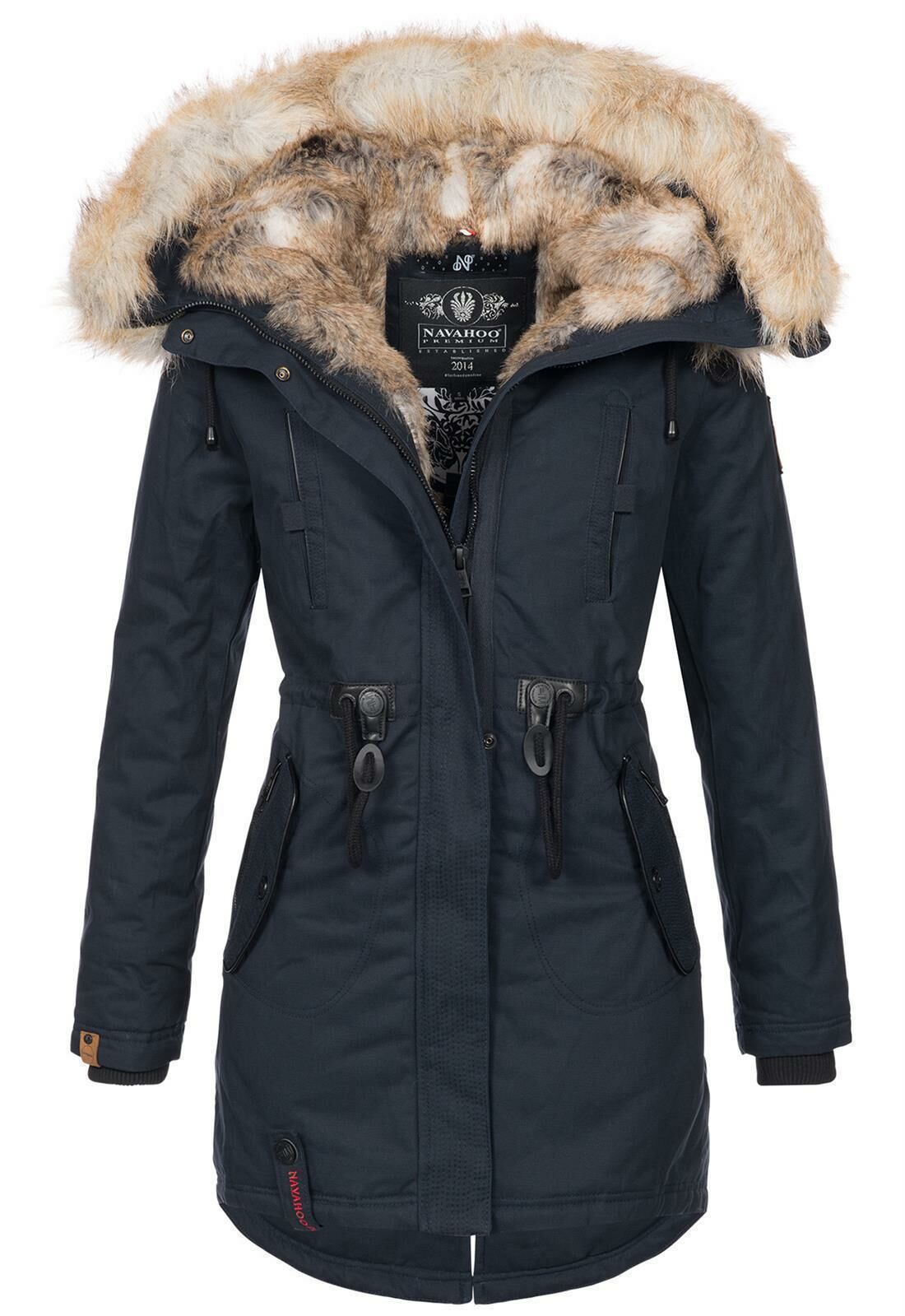 Navahoo Mouwloos lang outdoorvest voor dames, warme winterjas, snuffels, XS- 3XL, dark olive, XXL