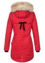 Navahoo warme Damen Winter Jacke lang mit Kunstfell B660 Rot Größe S - Gr. 36