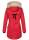 Navahoo warme Damen Winter Jacke lang mit Kunstfell B660 Rot Größe S - Gr. 36