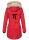 Navahoo warme Damen Winter Jacke lang mit Kunstfell B660 Rot Größe S - Gr. 36