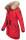 Navahoo warme Damen Winter Jacke lang mit Kunstfell B660 Rot Größe L - Gr. 40