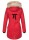 Navahoo warme Damen Winter Jacke lang mit Kunstfell B660 Rot Größe XL - Gr. 42
