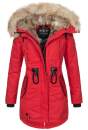Navahoo warme Damen Winter Jacke lang mit Kunstfell B660 Rot Größe XXL - Gr. 44