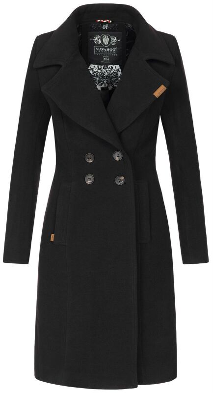 Navahoo Wooly Damen Trenchcoat Winter Mantel B661 Schwarz Größe XS - Gr. 34