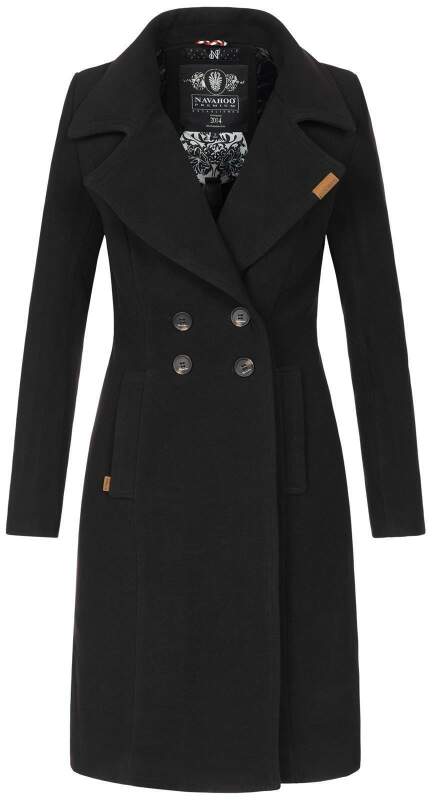 Navahoo Wooly Damen Trenchcoat Winter Mantel B661 Schwarz Größe M - Gr. 38