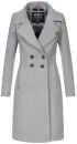 Navahoo Wooly Damen Trenchcoat Winter Mantel B661 Hellgrau Größe XS - Gr. 34