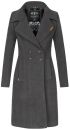 Navahoo Wooly Damen Trenchcoat Winter Mantel B661 Anthrazit Größe XS - Gr. 34