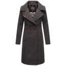 Navahoo Wooly Damen Trenchcoat Winter Mantel B661 Anthrazit Größe L - Gr. 40