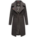 Navahoo Wooly Damen Trenchcoat Winter Mantel B661 Anthrazit Größe L - Gr. 40
