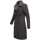 Navahoo Wooly Damen Trenchcoat Winter Mantel B661 Anthrazit Größe L - Gr. 40