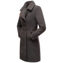Navahoo Wooly Damen Trenchcoat Winter Mantel B661 Anthrazit Größe L - Gr. 40